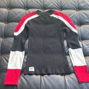 Free People Black Ribbed Top